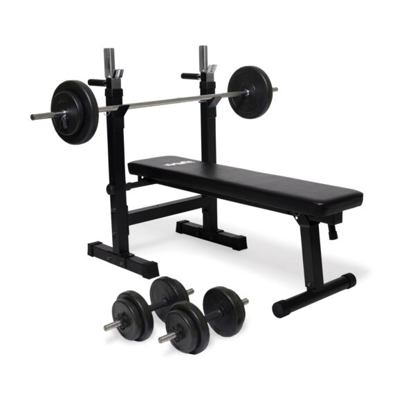 VirtuFit Verstelbare Halterset - 30,5 kg - Halterbank Compact - Dumbbellset - Halterset